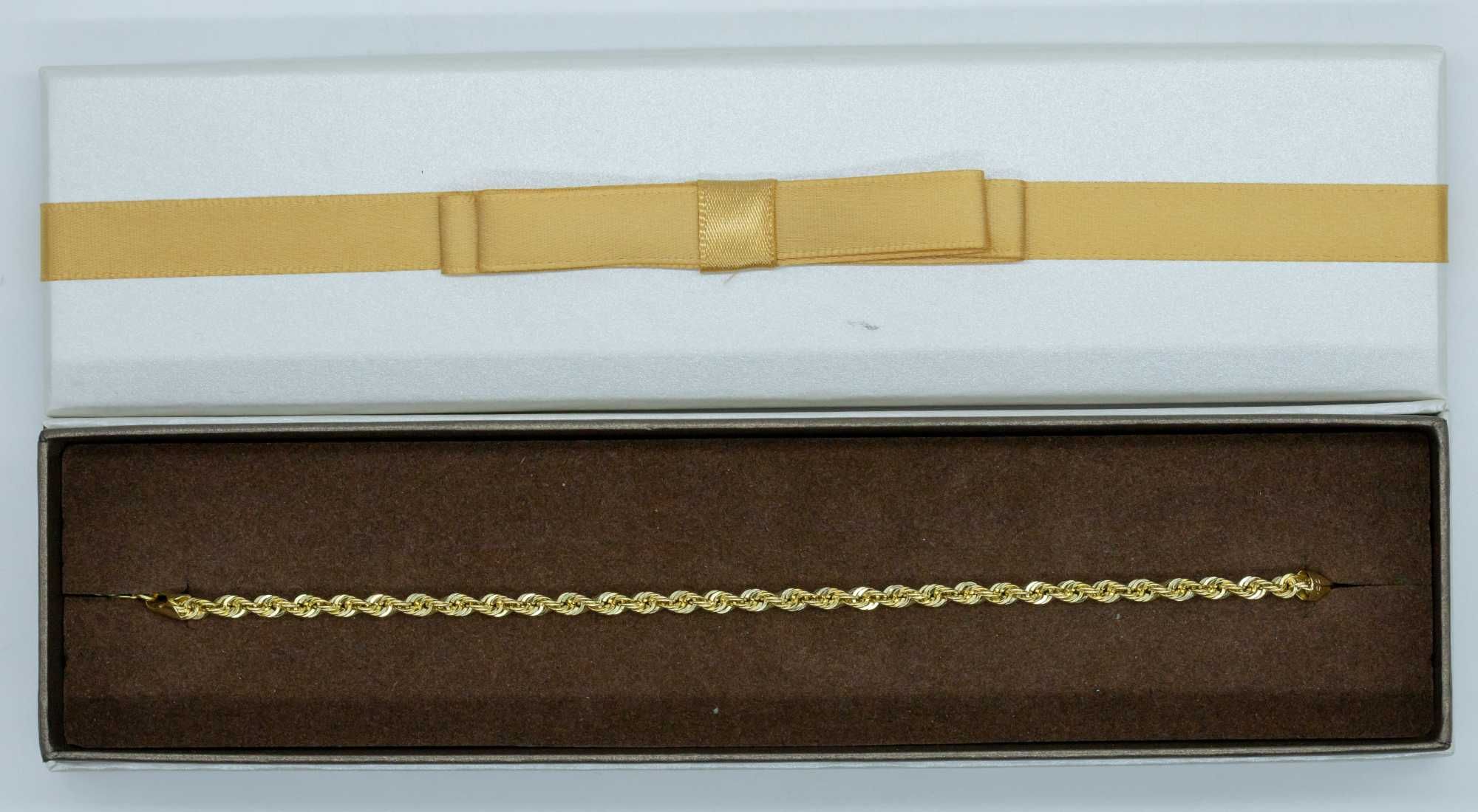 Złota bransoletka 585 2,68 gram Kordel 20cm Nowa Piękna