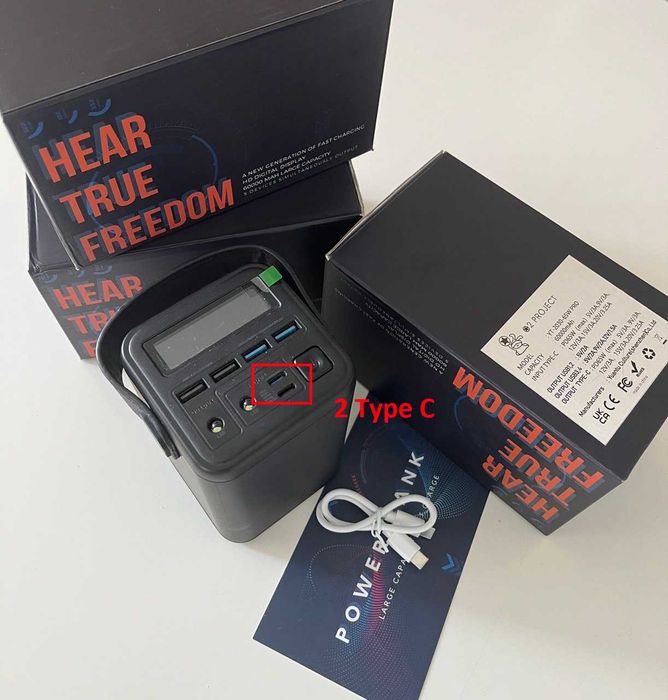 ЗНИЖКА O2 Project 60000mAh 65W 2 портиTypeC Powerbank в НАЯВНОСТІ
