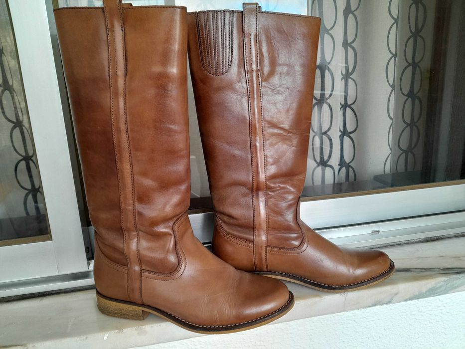 Botas cabo alto pele natural