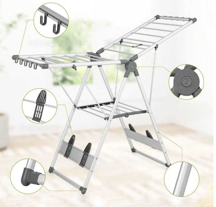 Składana Suszarka do ubrań 5-poziomowa z regulacją wysokości