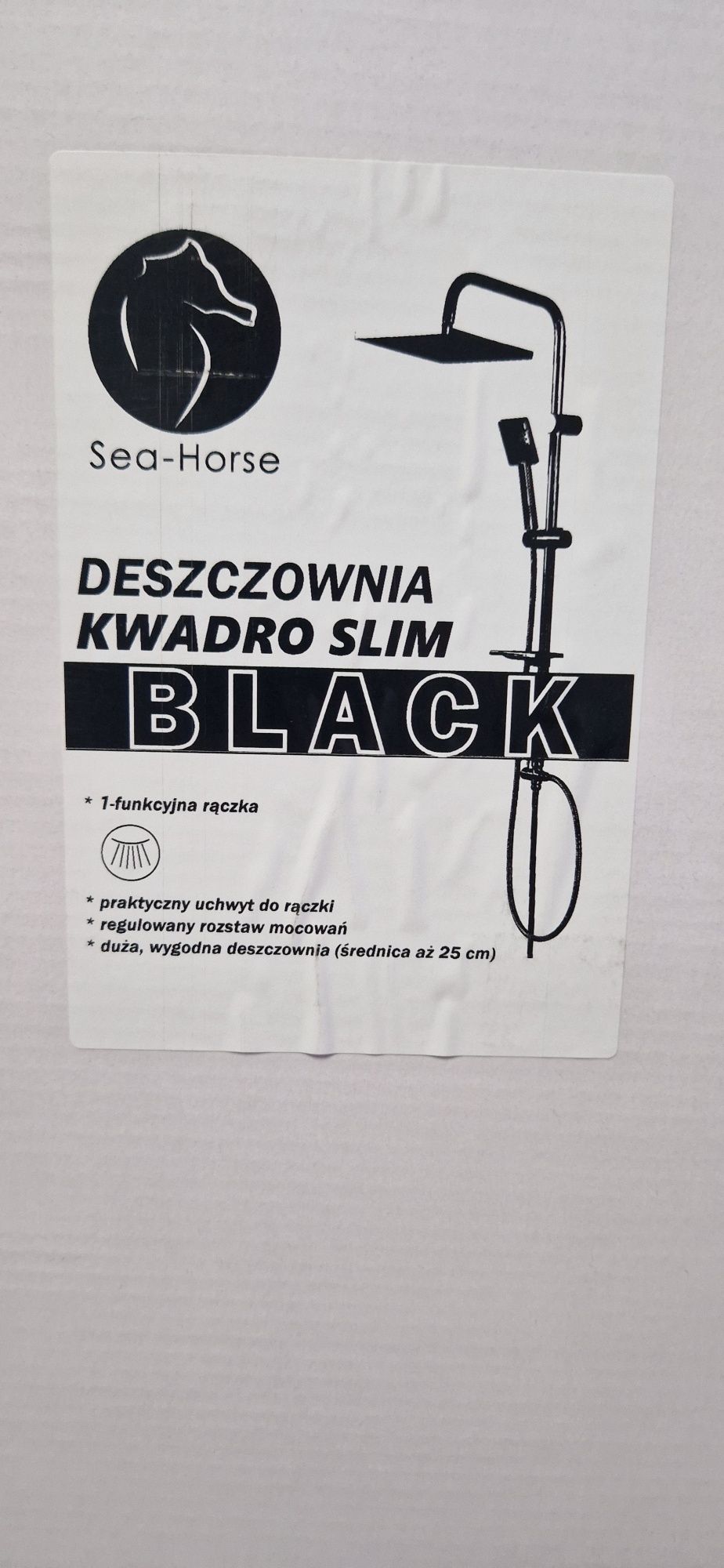 Nowa deszczownica czarna kwadrat komplet