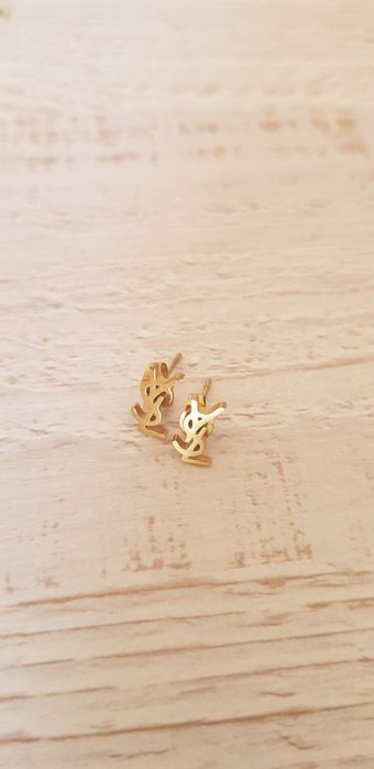 Kolczyki Y.S.L złote guziki Nowy nowe