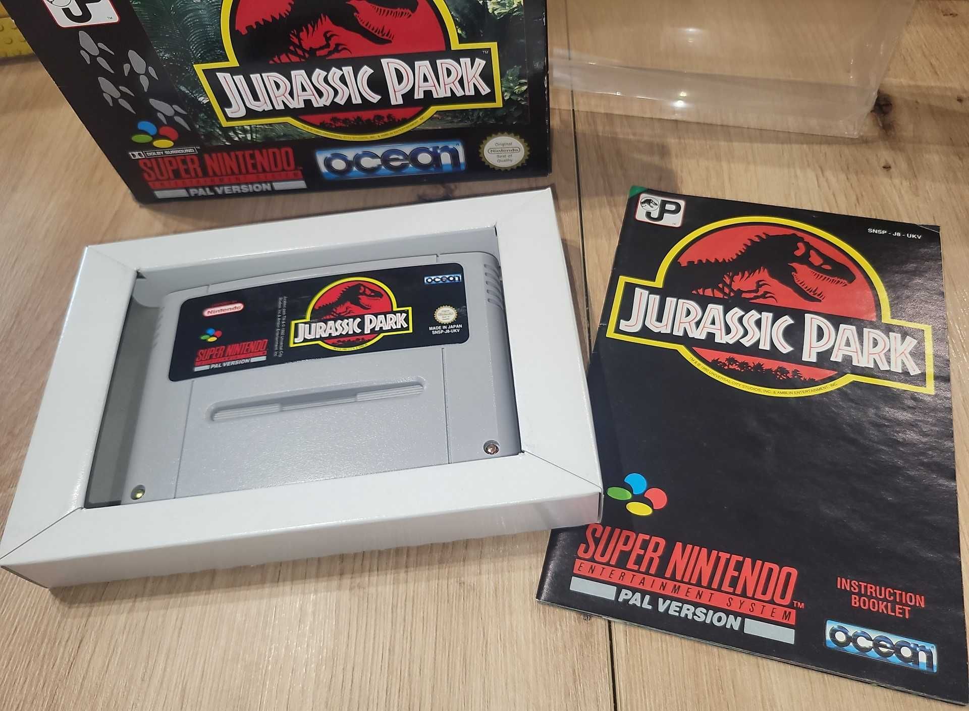 Gra Jurassic Park - NINTENDO SNES - BDB- stan CIB Komplet +Protektor