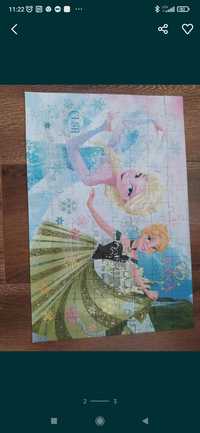 Puzzle z brokatem Frozen 100 elementów