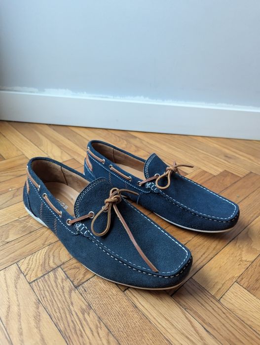 WOJAS r. 41 granatowe espadryle męskie skórzane