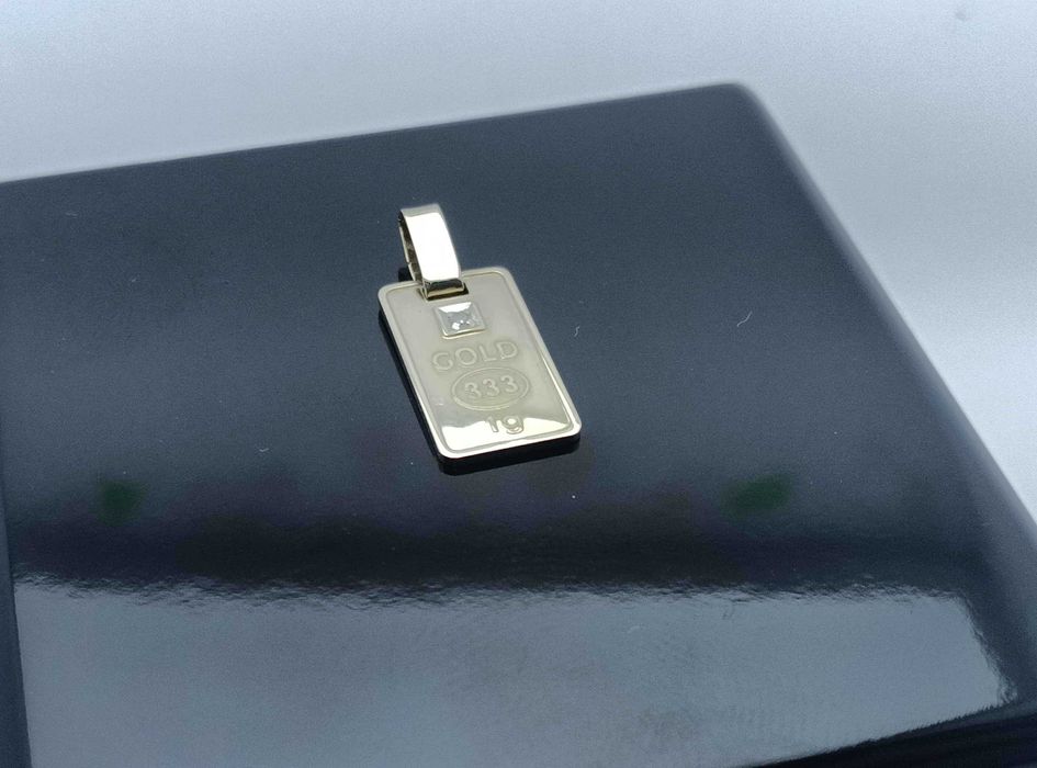 Piękna Złota Zawieszka Sztabka Zodiak Bliźnięta 1,18G P333