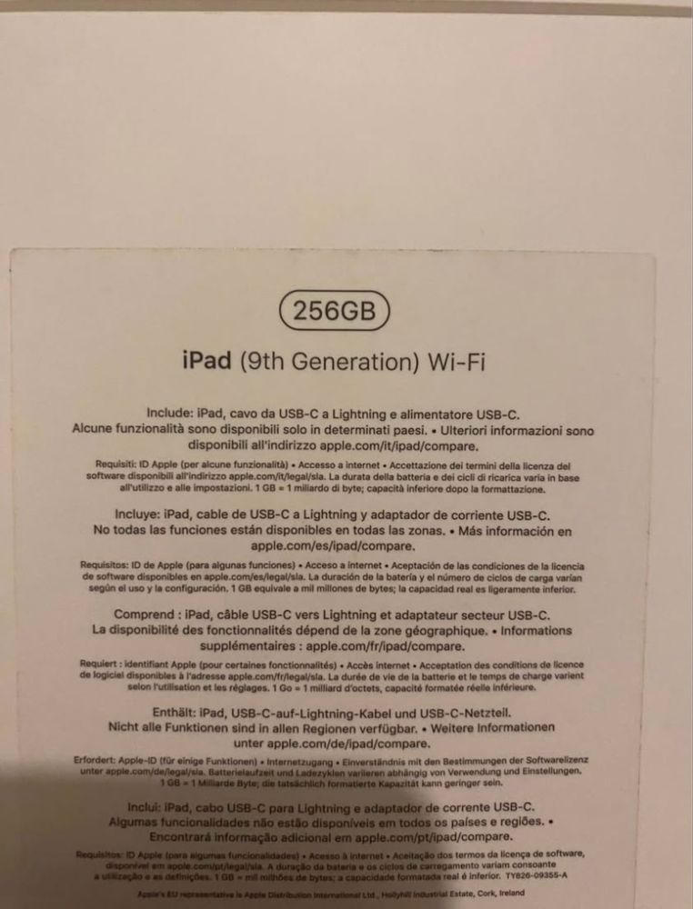 Ipad 9th 256gB Wifi como Novo