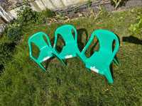 Krzesła dziecięce ogrodowe plastikowe zielone