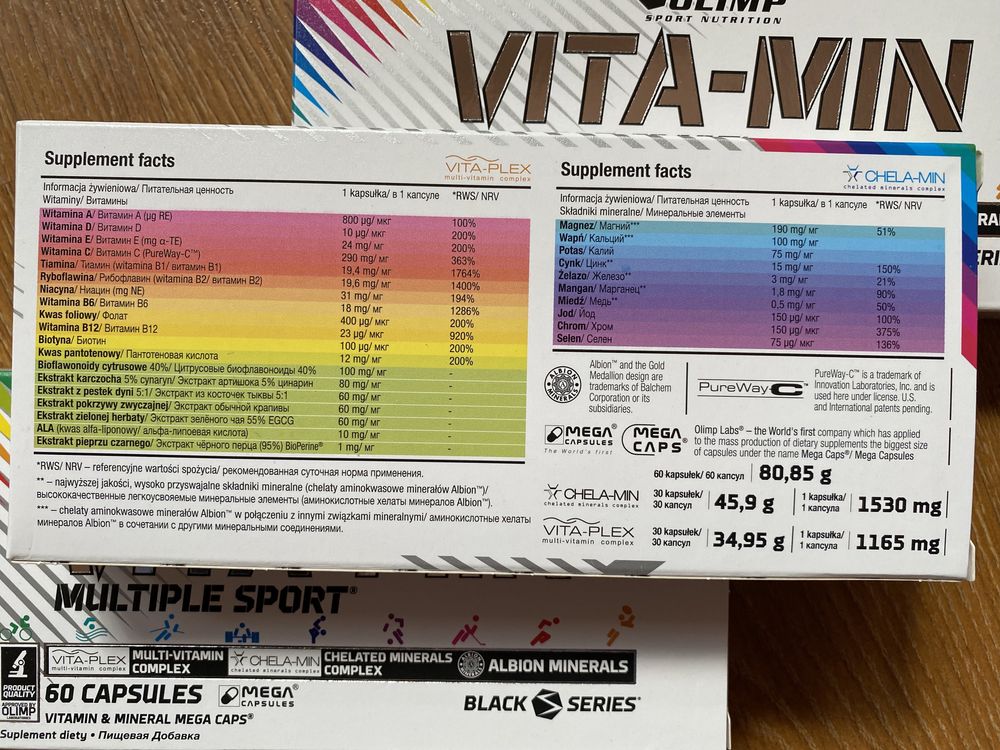 Olimp Vita-MIN Multiple Sport Mega Caps 2x60 kapsułek MOCNE!