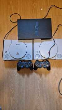 Zestaw konsol PlayStation PS2 PSX + pady