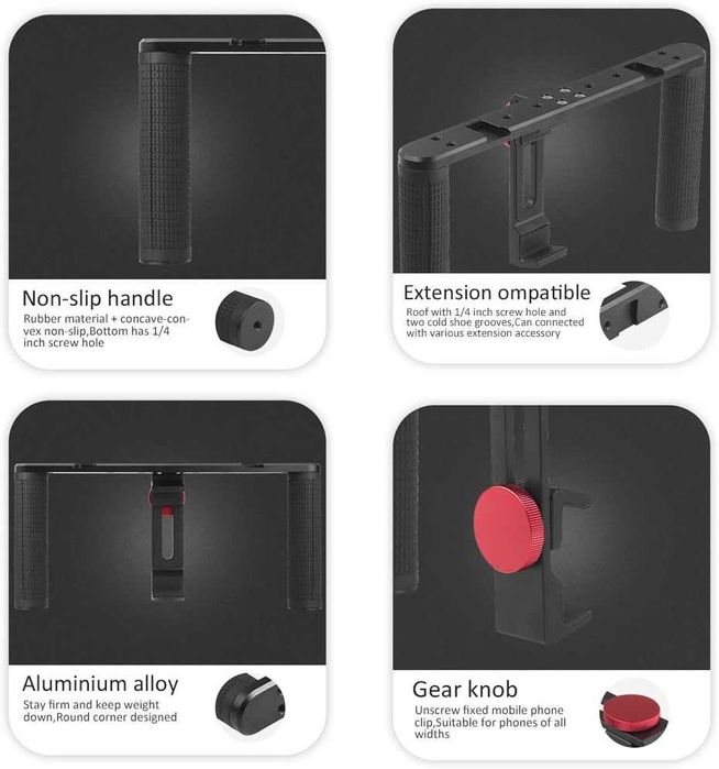 Smartphone Video Rigs de Alumínio Escovado