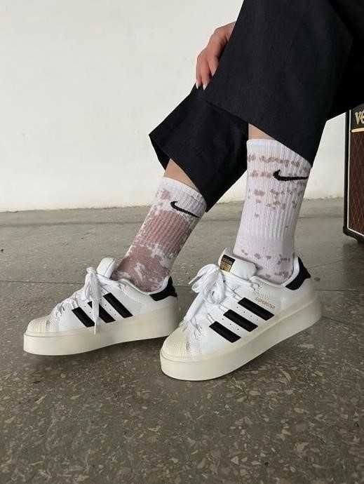 Женские кроссовки Adidas Superstar Bonega White Black 36-40 адидас