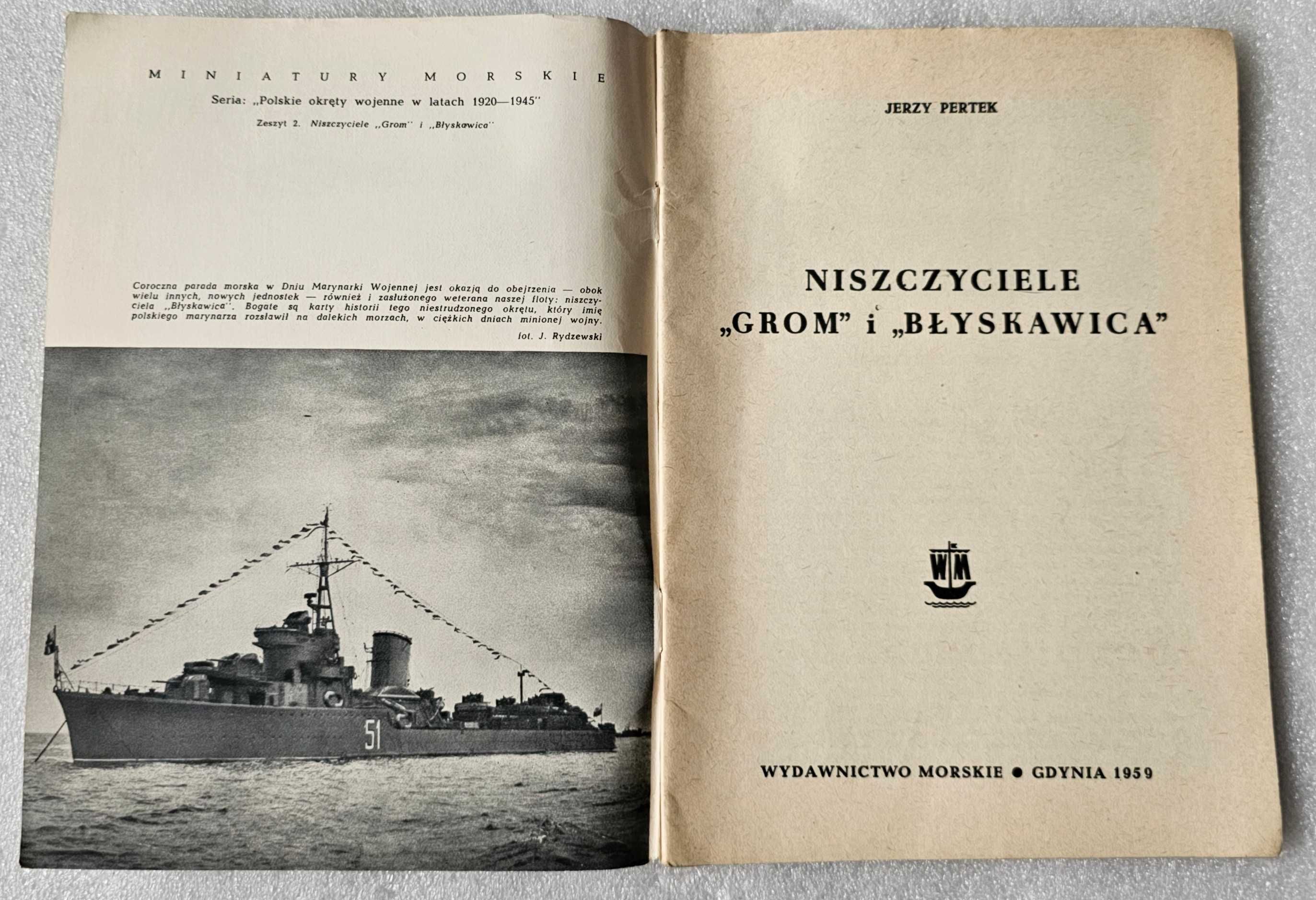 NISZCZYCIELE GROM i BŁYSKAWICA Jerzy Pertek Miniatury Morskie