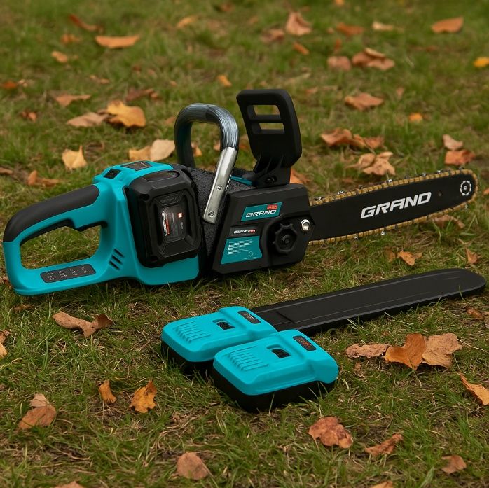 Акумуляторна ланцюгова пила GRAND гранд PRO АПЦ-40A/16"-8 (2 АКБ, 2 ши