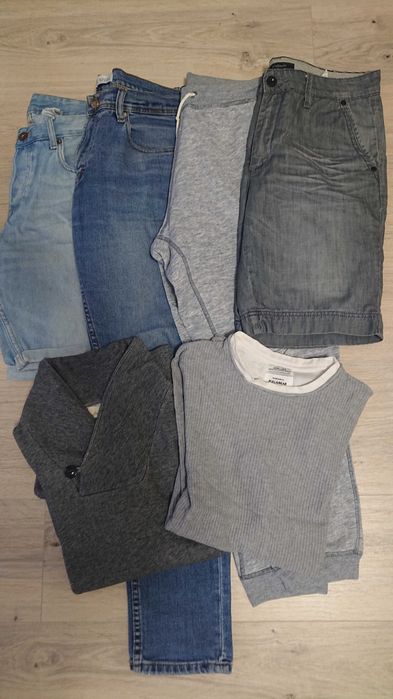 Paczka ubrań męskich - 2 x szorty, jeansy, dres, sweter i półgolf