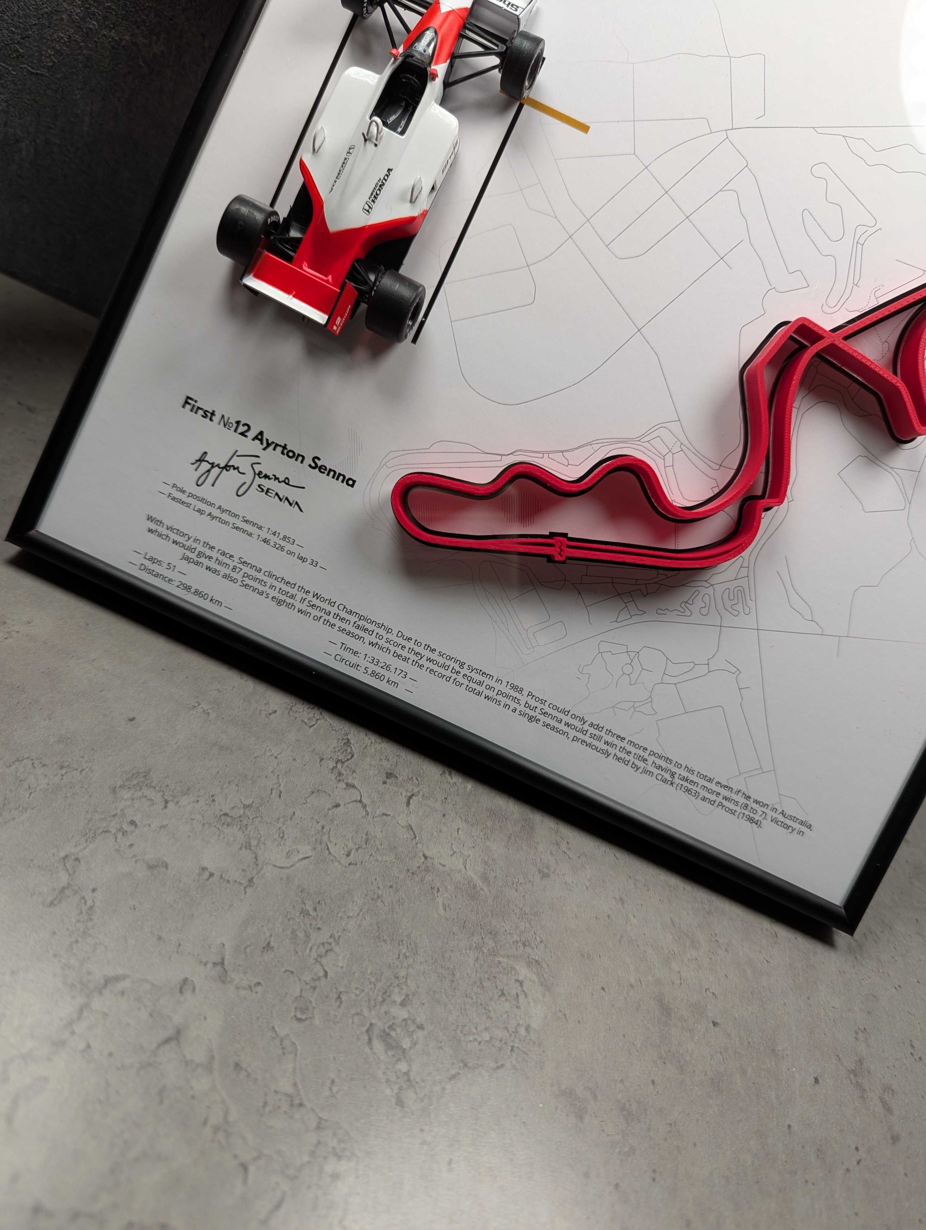 F1 McLaren MP4/4 + 3D Трасою Suzuka 1988 Ayrton Senna / Айртон Сенна