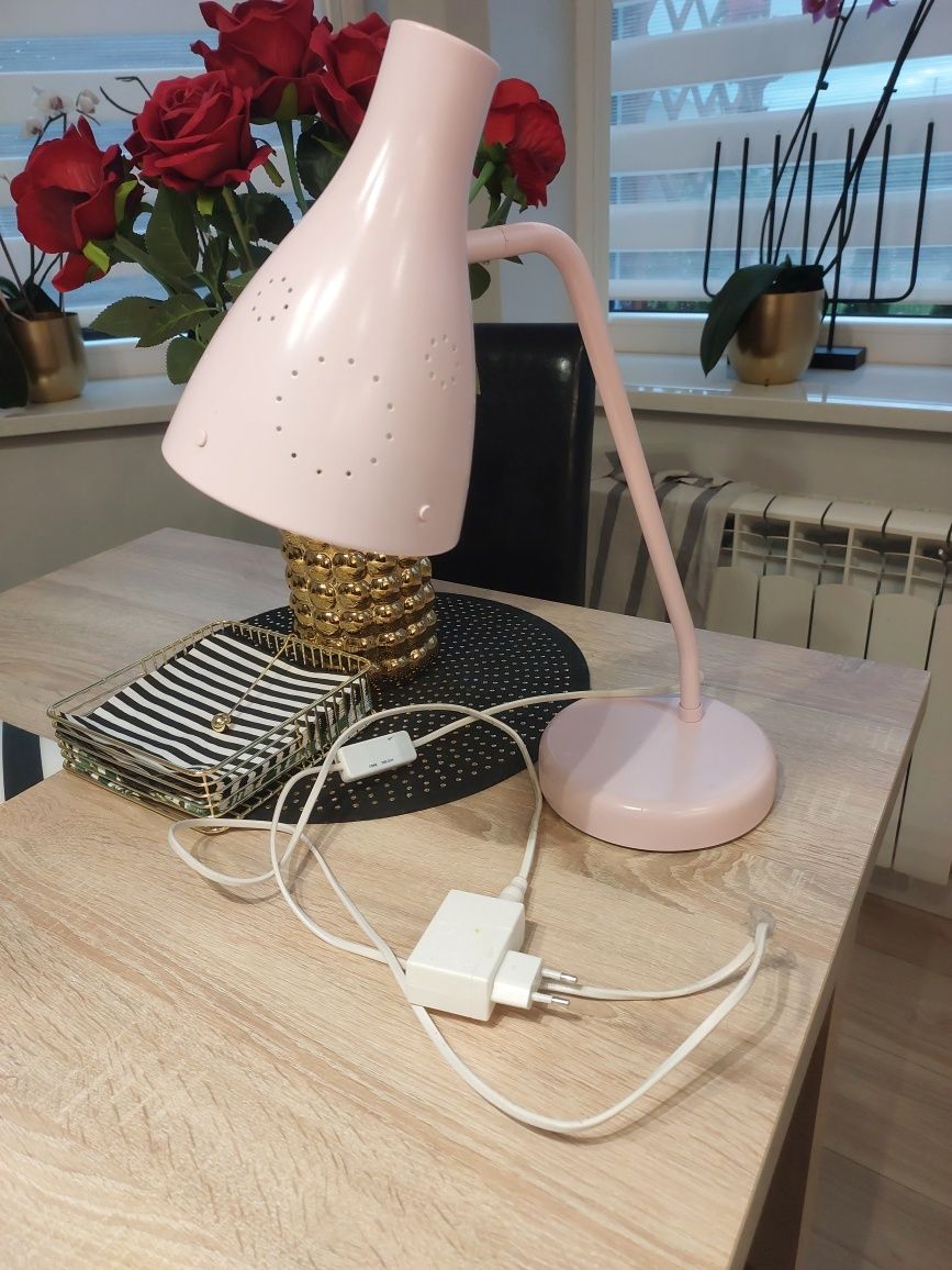 Lampka na biurko Ikea Snoig 24v 3,4W różowa