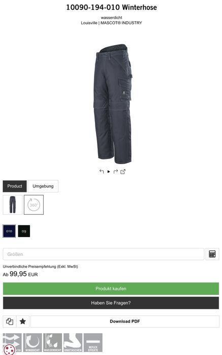 (М)Професійні зимові  робочі штани MASCOT