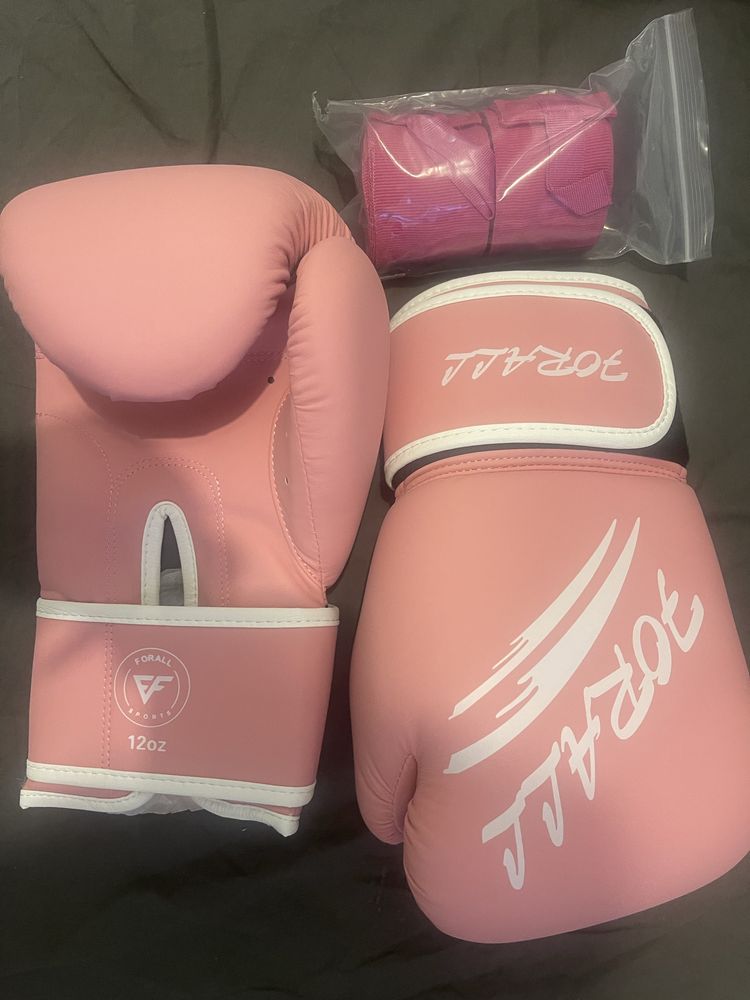 Luvas de boxe rosa 12oz