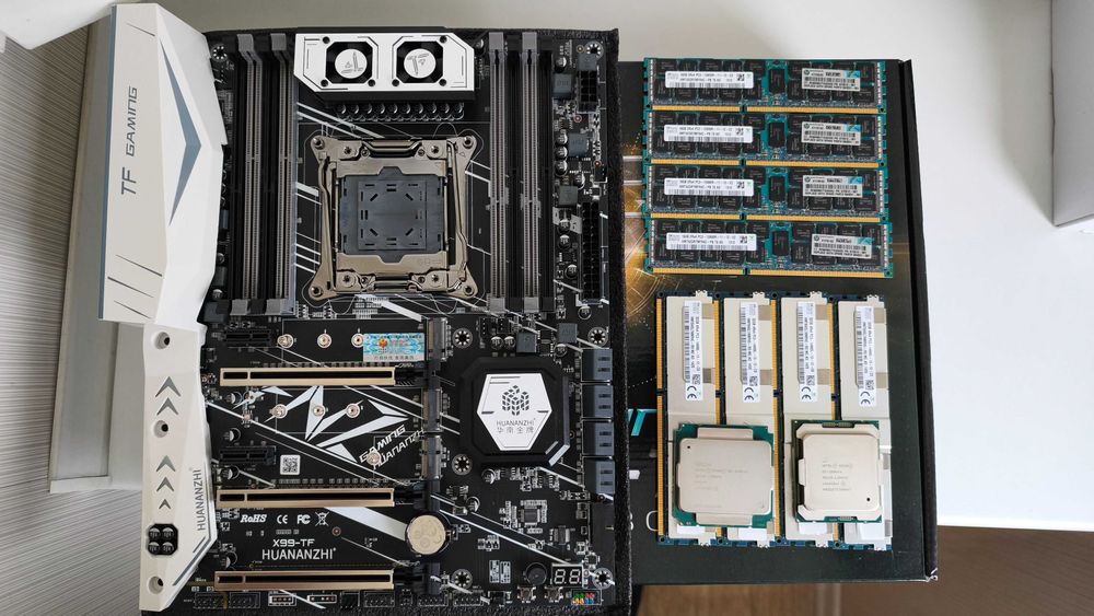 Комплект Huananzhi X99 TF + Xeon E5 2696v3/ v4 / 32gb / 64gb / 128gb