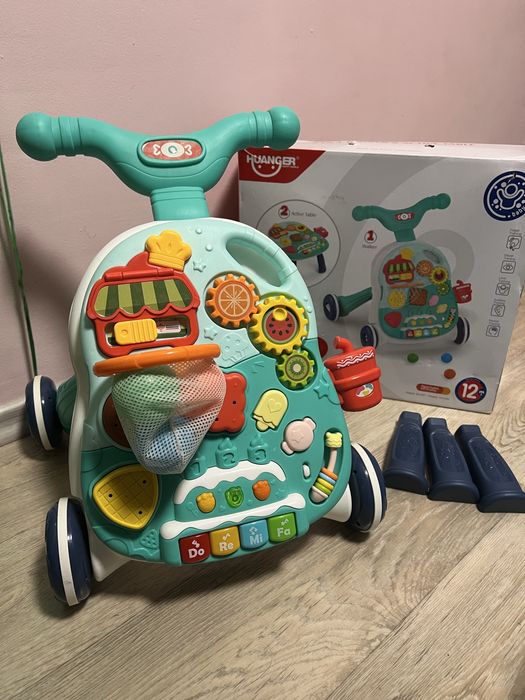 Музична каталка-ходунки-штовхач 2в1