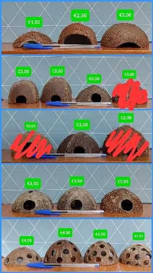 Casca de coco tratada é só meter no aquário. Toca, esconderijo Camarão