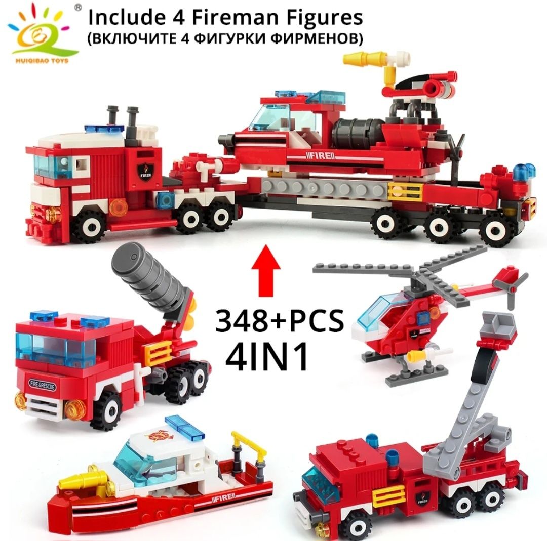 Nowe klocki 348 części straż pożarna kompatybilne z Lego wóz strażacki