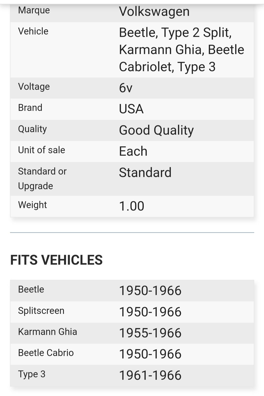 Motor de arranque Bosch 6 volts VW