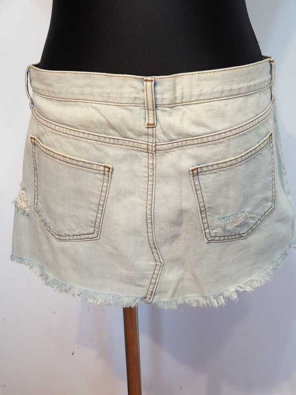 235 Dżinsowa mini Top Shop rozm 40 przetarcia punk rock