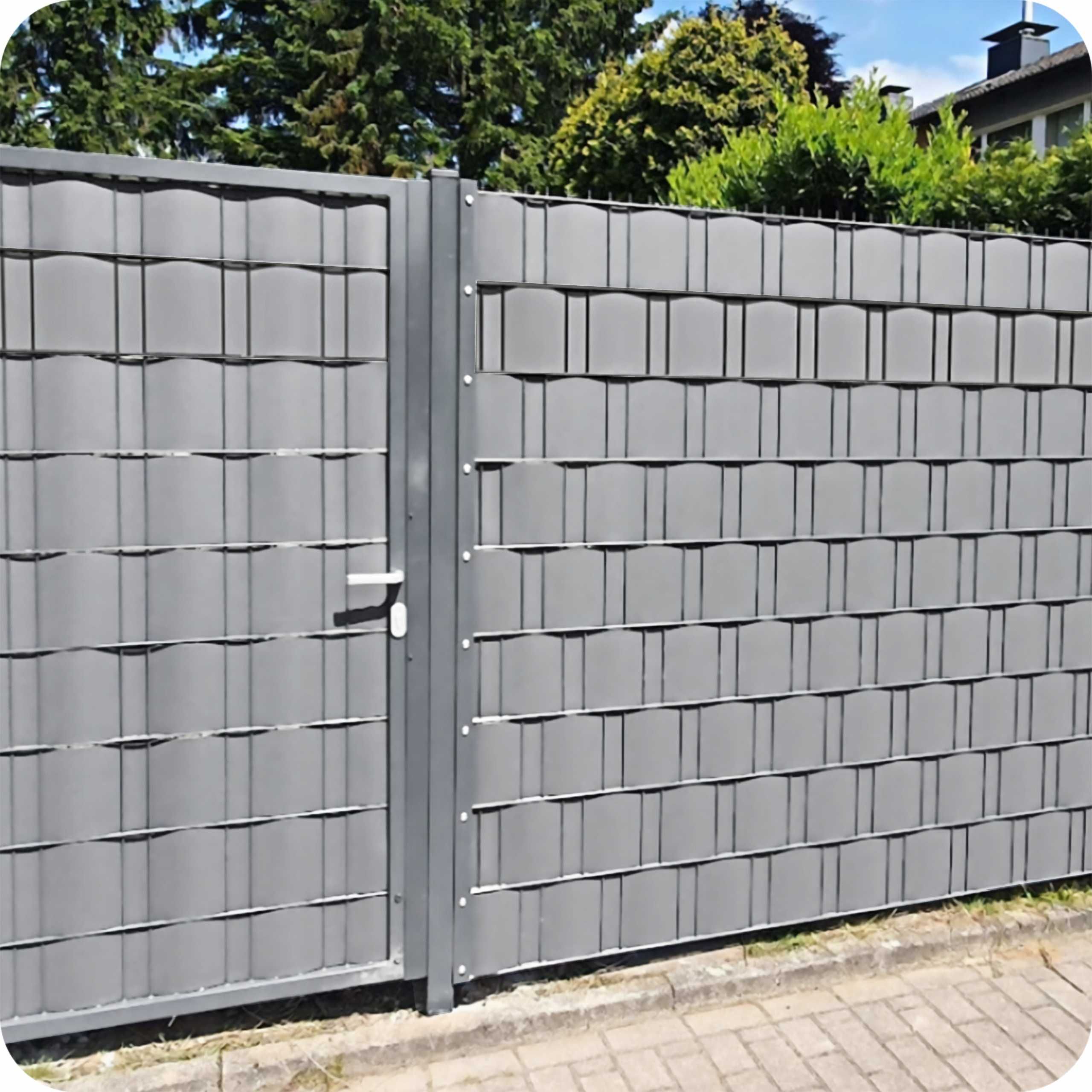 TAŚMA OGRODZENIOWA SZARA 19x35m osłona na ogrodzenia panelowe UV klips