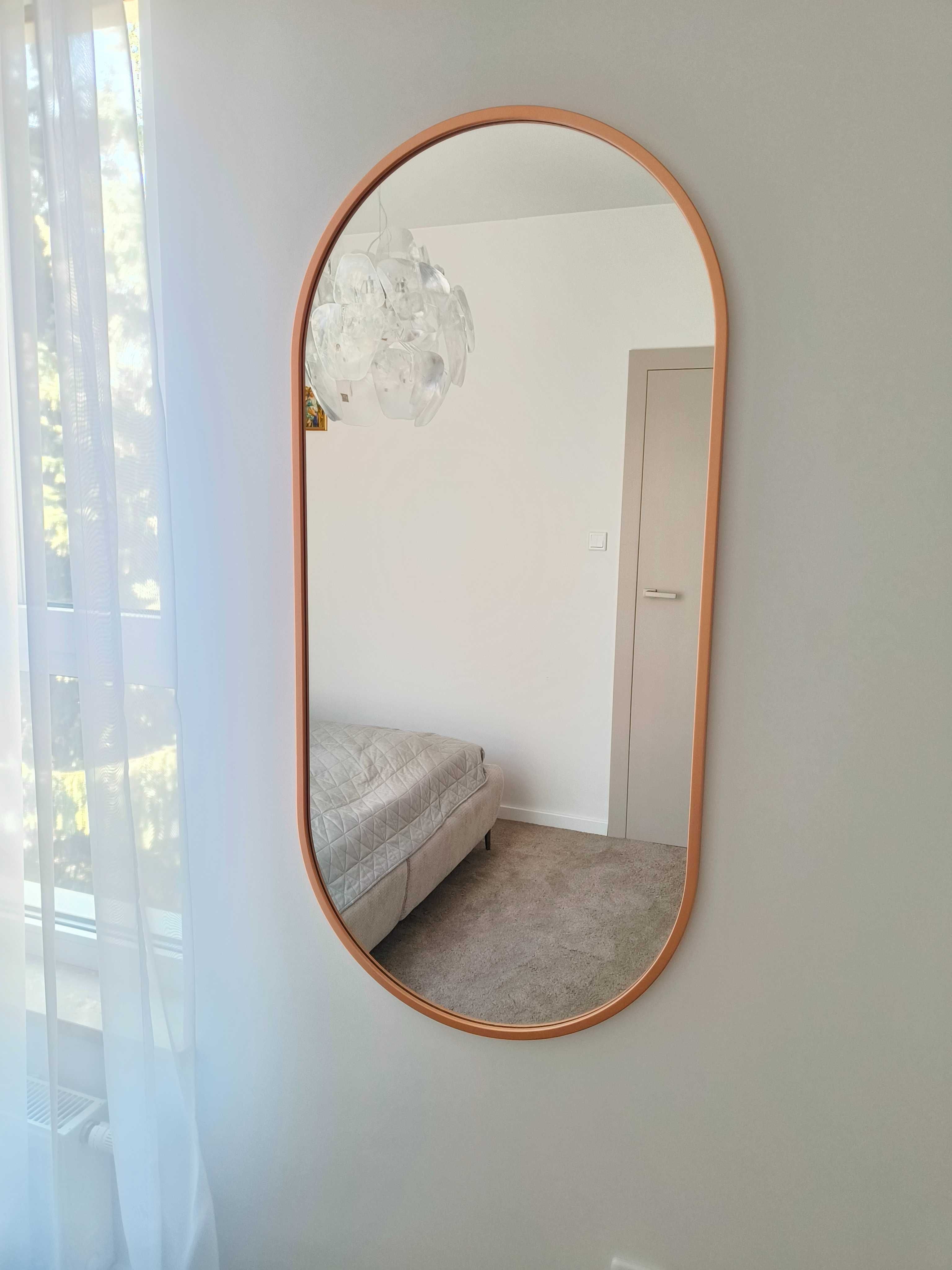 NOWE owalne lustro w miedzianej ramie 60x 125cm