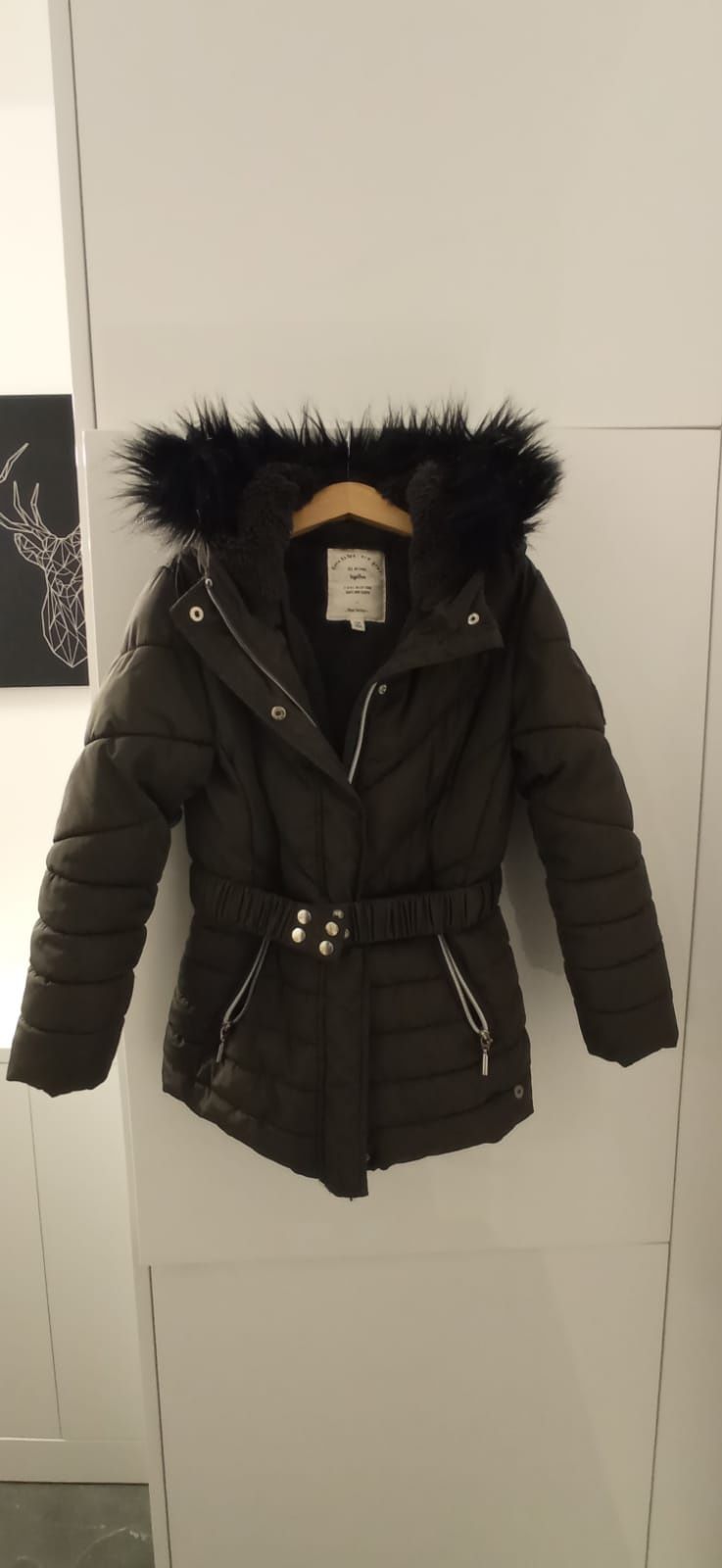 Ciepła zimowa kurtka Tom Tailor dla dziewczynki z paskiem  116/122