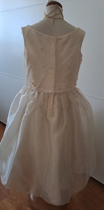Vestido Cerimónia 7/8 Anos Organza cor Champagne