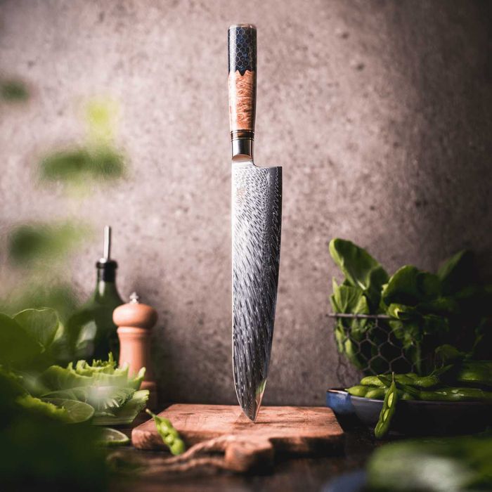 Japoński Nóż Szefa Kuchni Stal Damasceńska AUS-10 Profesjonalny