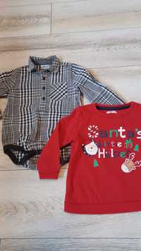 Eleganckie koszulobody i bluza świąteczna r. 92 cm