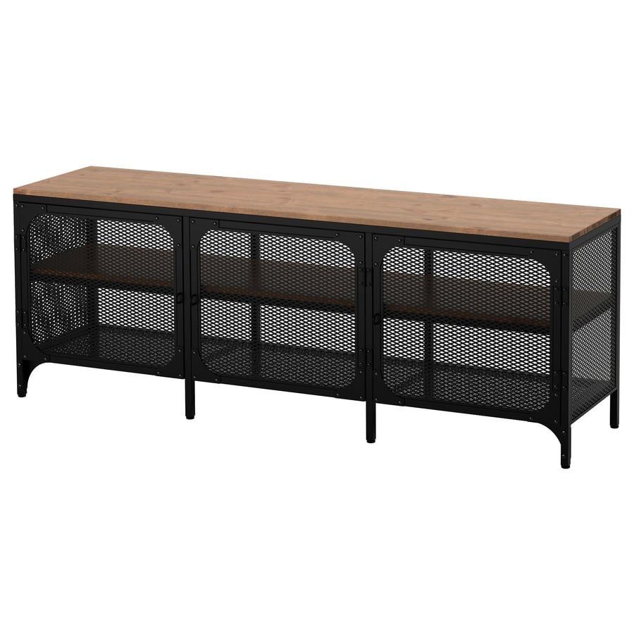 Aparador de televisao IKEA castanho com detalhes pretos