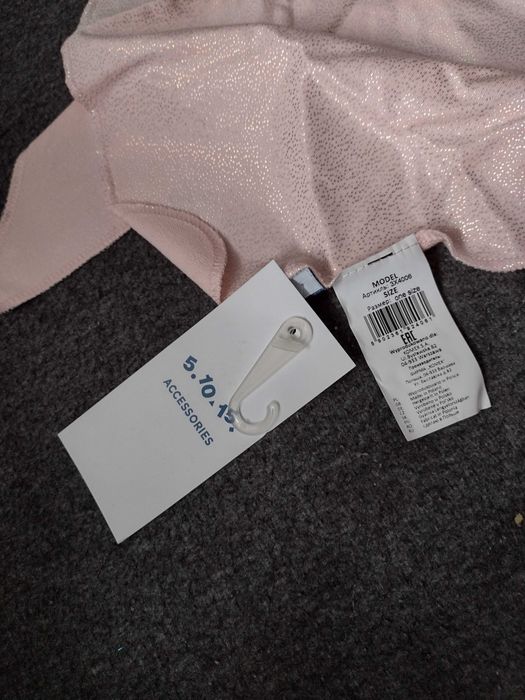 Czapeczka z chustką wiosenno-jesienna 5.10.15 roz48-50 jasno różowa