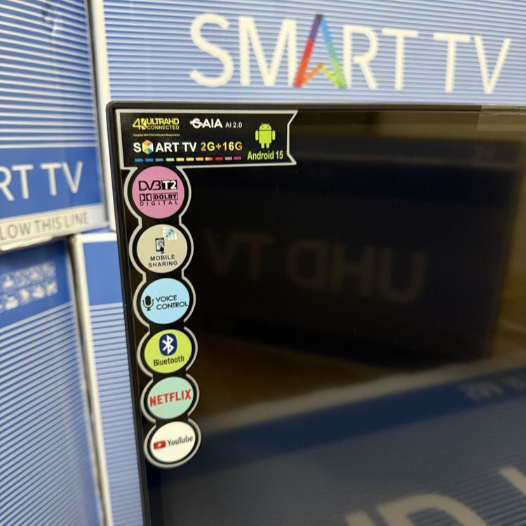 безрамковий телевізор 50" SmartTV | wi-fi • T2 • bluetooth | android15