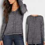 Camisola Cinzenta Decote em V - Tamanho L - Mulher - NOVA
