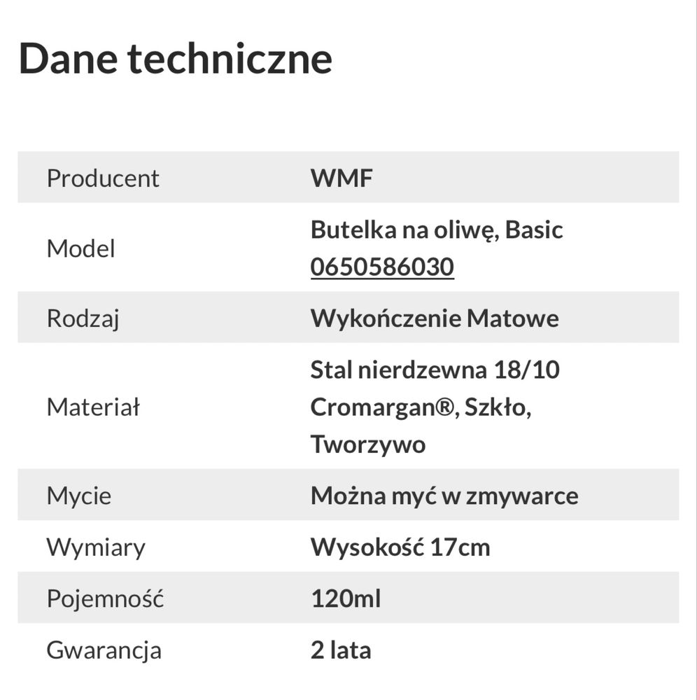 Dozownik do oliwy octu