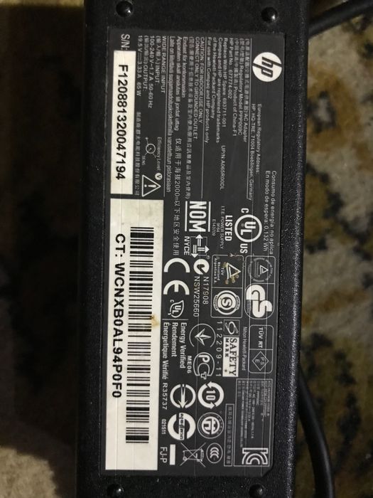Блок питания (зарядка) для ноутбуков HP 65W 19.5V 3.33A -(ОРИГИНАЛ)