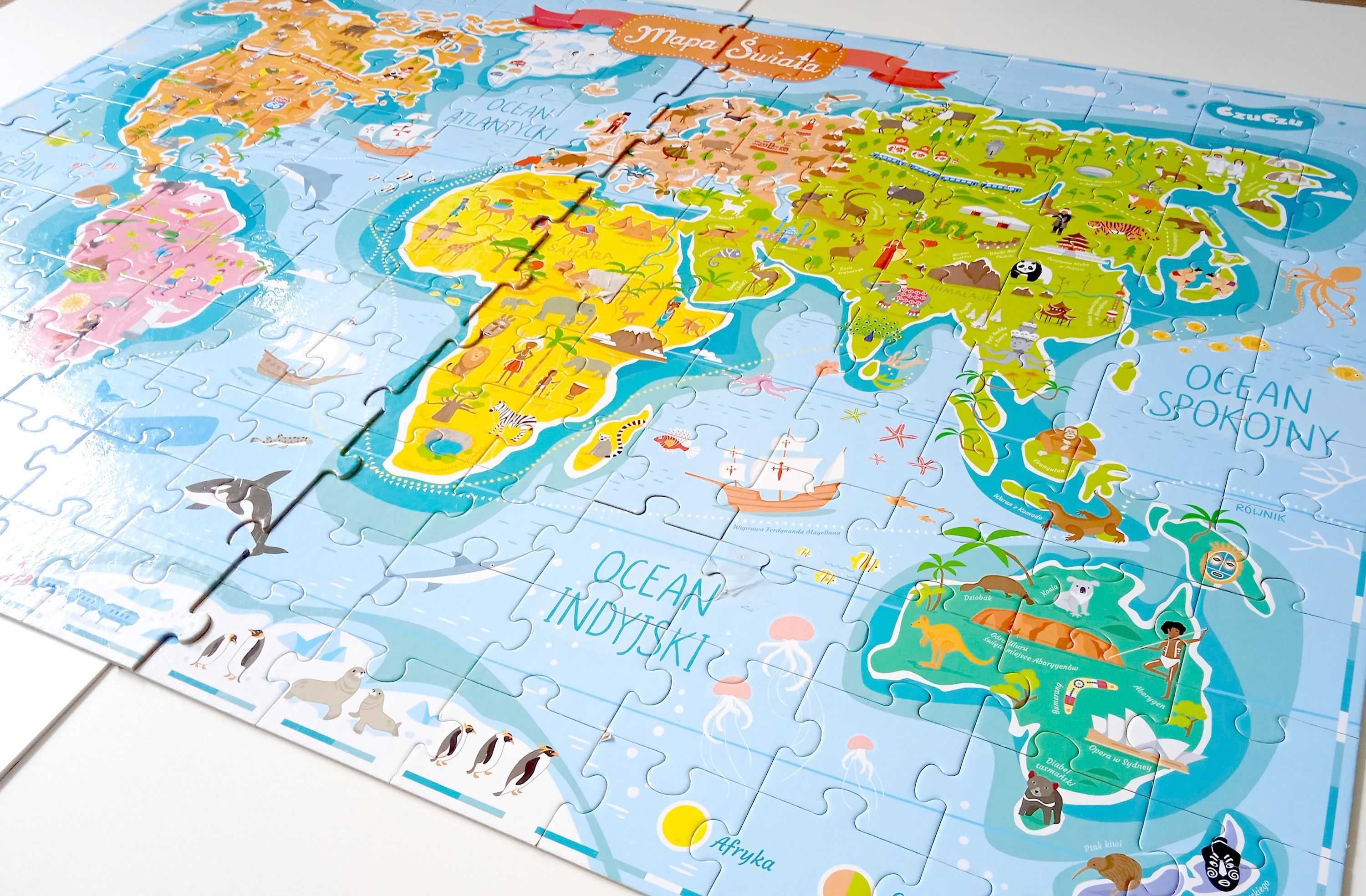 puzzle mapa świata