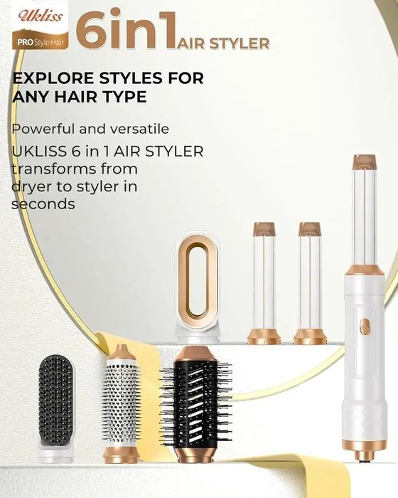 UKLISS Air Styler Set 6 in 1 — преміальний набір для укладання волосся