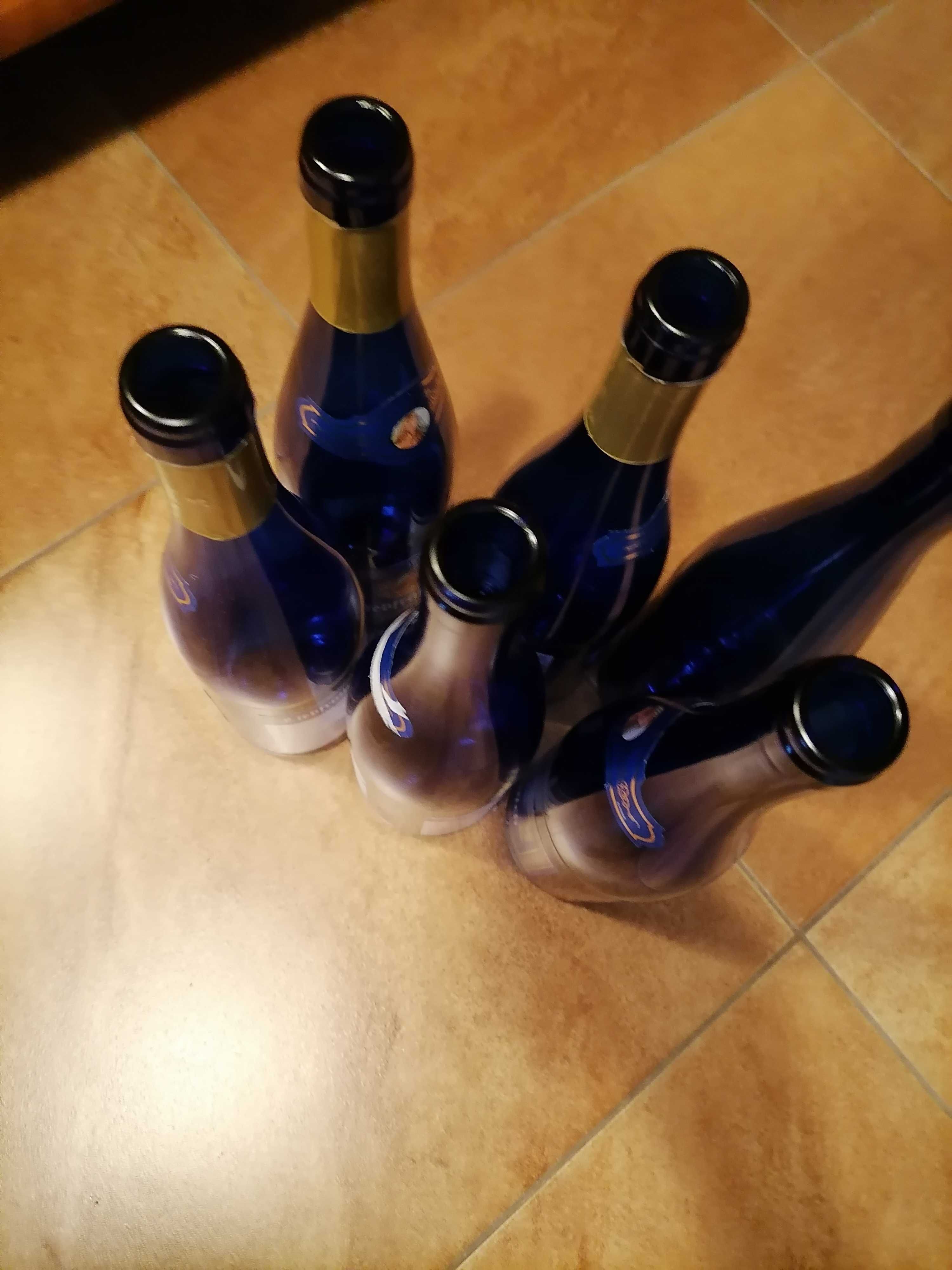 Butelki niebieskie 0,75l 6 szt