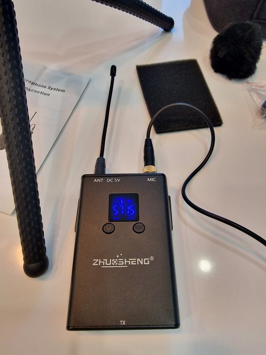 Microfone sem fios lapela para produções de vídeo