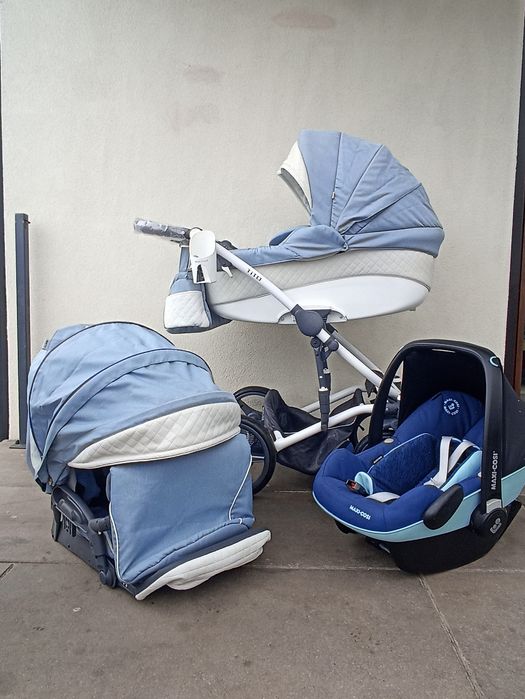 Wózek 3w1,4w1. Bebetto tito fotelik maxi Cosi