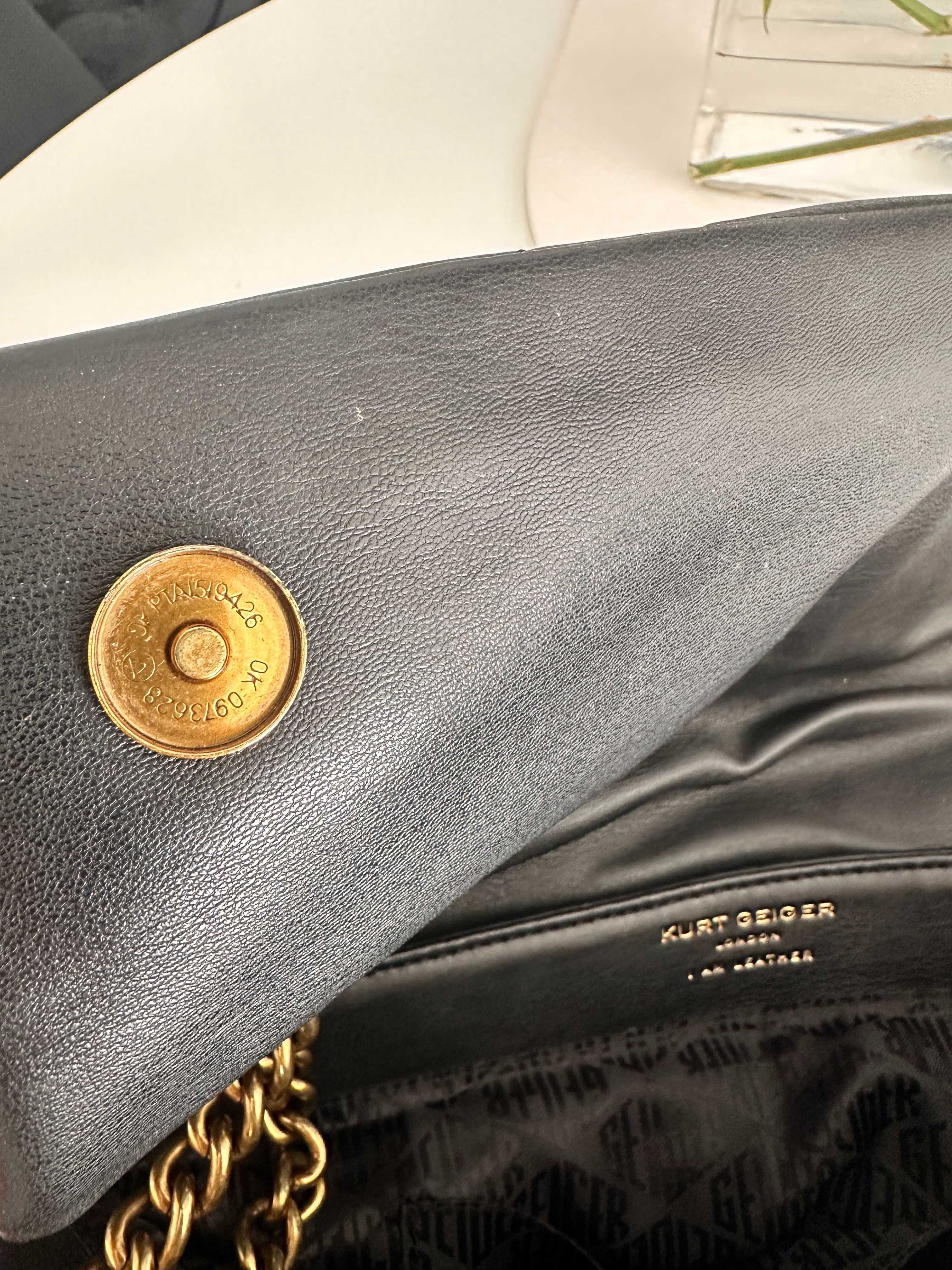 Kurt Geiger Kensington Soft XXL Bag - BLACK  skóra naturalna