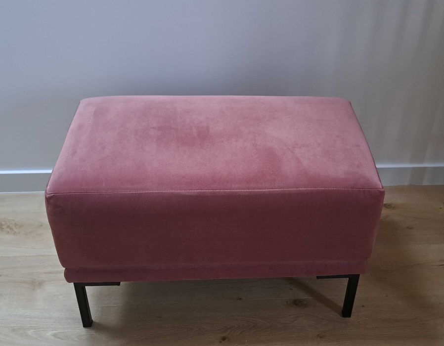 ŁAWKA Pufa Tapicerowana Siedzisko Velvet Róż