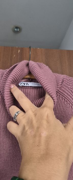 Zara L sweter z golfem wiskoza