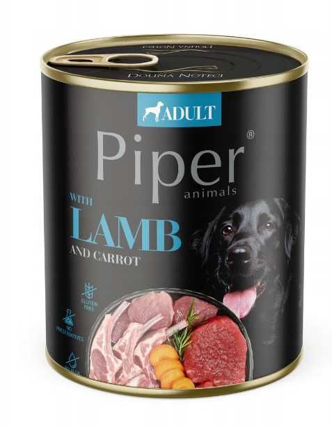 Karma dla psa mokra z jagnięciną i marchewką 800g piper